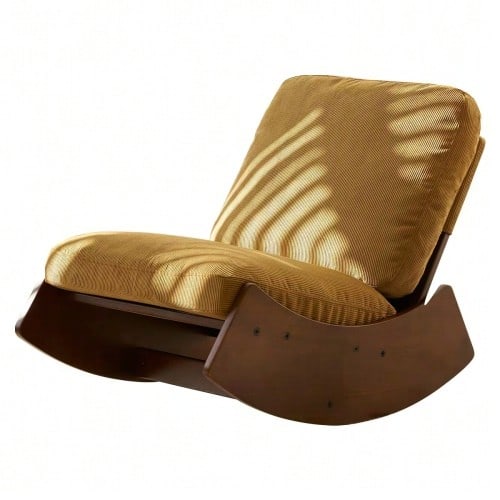 Comfortable Rocking Chair, High-Quality Upholstered Armchair, Solid Wood Frame, Perfect For Various Living Areas, Accent Reading Chair For Bedroom And Living Room - 橘色 - 查看 1
