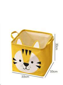 3D Cartoon Animal Ear Square Fabric Storage Basket, Foldable Handheld Storage Bucket, Baby Toys, Clothes And Daily Parenting Essentials Storage Box - Multicolor - View 4