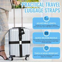 4pcs Buckle Adjustable Luggage Strap For Suitcases Bundling Packing Belt Suitcase Easily Identified Travel Belts Bag Accessories - one-size - View 2