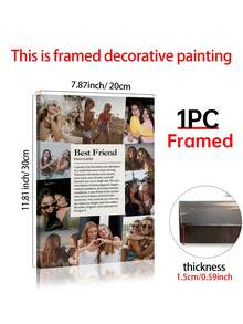 1pc Friend Photo Collage Template, Customizable Image Layout Style, Printable Gift, Custom Wall Art, Custom Poster, Photo Customization, Customizable Items, Gift For Friends, Personalized Photo, Room Decor, Optional Frame - Multicolor - View 15