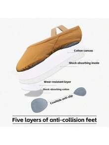 Wuyuan Zapatos de lona profesionales sin cordones (blanco) - Adecuados para ballet, jazz y yoga - Camel - Ver 3