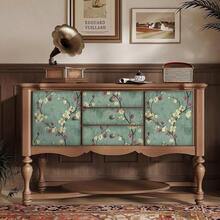 1 Roll European Style Floral Green Pattern Home Decor Cabinet Table Chair Room Background Self-Adhesive Wallpaper Wall Sticker - Flowers - View 3