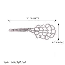 1pc Elegant Rhinestone Hollow Geometric Hair Clip Sparkly Hairpin For Women Party Hair Accessories - Silver - View 7