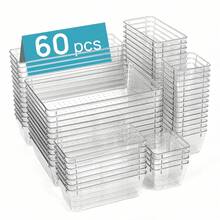 1/3/5pcs PP Transparent Plastic Drawer Storage Boxes, 4 Sizes Multi-Functional Bathroom Vanity Organizer Tray, Non-Slip Storage Box, Suitable For Cosmetics, Jewelry, Bedroom, Kitchen Utensils And Office Supplies - View 2