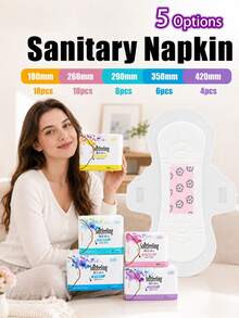 Pembalut Wanita Ukuran Mini 180mm~420mm, Cocok untuk Penggunaan Siang dan Malam, Dengan Sayap, Tersedia 5 Ukuran, Bernapas dan Lembut, Perlindungan Anti Bocor Tahan Lama, Kering dan Bernapas, Cocok untuk Masa Menstruasi Wanita, Penggunaan Sehari-hari saat Bekerja dan Bepergian - Pembalut wanita (satu set untuk sekali pakai) - View 1