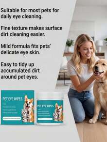 Pet Eye Cleaning Wipes For Dogs And Cats, Gentle Skin-Friendly Cleansing Eye Care Daily Maintenance, Mild For Multiple Pets, Small Animal Universal[Randomly Sent New And Old Models] - Fresh Scent - View 6
