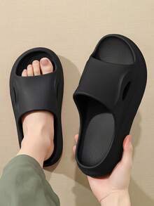 Men's Plus Size 48-49 Home Slippers 2026 New Summer EVA Minimalist Slides - Black - View 5