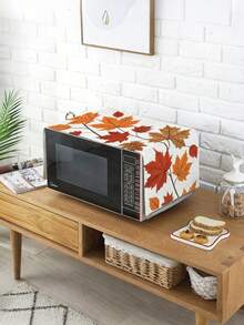 1pc,Autumn Style Table Runner,Maple Leaf Print,Microwave Dust Cover,Protective Cover,Rectangular Tablecloth,Washable,Suitable For Home Dinner,Coffee Table,Kitchen And Dining Room Decor,Dining Table Decoration Party And Scene Decor,Home Decor,Outdoor Patio Table Runner Decor,Entryway Decor,Fireplace Cloth Decor - Multicolor - View 4