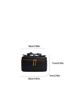Bolso de mano tejido de moda para mujer, bolso bandolera, bolso de mano estilo europeo y americano para fiestas - Negro - Ver 5