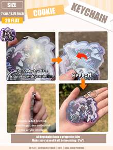 COOKIE RUN Pendant, COOKIE KINGDOM 2D Acrylic Keychain, Anime Pattern, Car Keychain Pendant, Keychain Holder, Key Ring, Bag Charm Gift, Special Gift For Friends - Large-size Acrylic - View 4