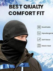 Winter Hat Scarf Warm Headwear Tactical Balaclava Face Mask Ski Hat Neck Warmer Sports Cycling |, Knitted Fabric, Geometric Pattern, Hand Washable - Multicolor - View 2