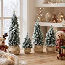 Small Artificial Noble Fir Nordic Style Christmas Tree, Holiday Tabletop Decor, Fluffy And Realistic, Winter Snowy Scene Decoration, Create Festive Atmosphere, Suitable For Living Room Decor And Christmas Decoration - Multicolor - View 4