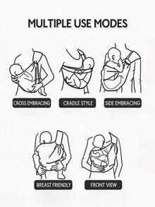 Infant One-Shoulder Carrier, Lightweight - Adjustable Multifunctional - Portable - Easy To Put On And Take Off Infant Hip Carrier, Ergonomic Multi-Position Baby Wrap Carrier, Suitable For All Seasons, Effortless Outings, Perfect Baby Shower Gift - Baby Shoulder Strap - View 5