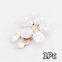 1Pc/2/3/4Pcs Petal Alloy Detachable Button Cover, 3cm/1.18in Elegant Cuff Collar Decoration Button, Women's Shirt Set, Elegant No-Sew Button Cover Set - Multicolor - View 10