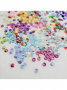 10,000+ Pcs 5mm Rainbow Round Loose Sequins | Mixed Color Embroidery Sequins With Holes | Perfect For Sewing, Slime, Wedding, Christmas DIY Crafts And Sequin Decor - Multicolor - View 5
