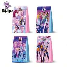 DOBBLE 12/36pcs K-Pop Style Anime Character Paper Gift Bags, Mixed Design Candy Favor Bags For Birthday Party Supplies, Party Favors, Gift Packaging & Party Decorations - View 5