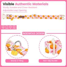 Lionheart Glory Autumn Dog Collar Pumpkin Bow Print Pink Adjustable Collar Dog Party Pet Gift - Baby Pink - View 4