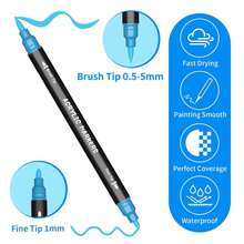 FLYSEA 24/36 Dual Tip Fine & Brush Pen Set | For Rocks, Fabrics, Wood, Glass & More, Perfect For DIY Crafts & Creative Art Projects With Bright Smooth & Quick-Dry Ink - Sets - View 7