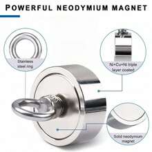 750lb Double-Sided Neodymium Magnet Fishing Set | Powerful Magnetic Label Removal Tool High-Power Heavy-Duty Picker For Lake And Beach Treasure Hunting Recovery - 1 Set - View 5