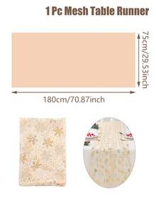 1件裝聖誕金色雪花網格桌旗，75cm*180cm網紗桌布，桌巾，聖誕快樂，聖誕裝飾，聖誕裝飾，聖誕餐桌裝飾，廚房餐桌裝飾，節日派對裝飾，冬季家居裝飾，DIY裝飾用品，新年裝飾，室內外通用 - 金色雪花 - 查看 6