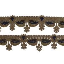 1 Yard Dual-Color Water-Soluble Embroidered Lace Trim, 8CM Wide, Home Textile Fabric Soft Furnishing Curtain Edging Accessory - Multicolor - View 5