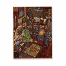 A Set Of DIY Scene‑Building Stickers, Retro Oil‑Painting Style 3D Diorama Stickers, European Vintage Scene Handmade 3D Stress‑Relief Shell Fun Leisure Stickers - Small Version 15.0 Grandmother's China Cabinet - View 9