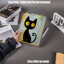 Fat Cat Pattern Y-Fold High Transparency Acrylic Tablet Protective Case With Pen Slot. Y-Fold High Transparency Acrylic Protective Case. Tablet Protective Case Features: Y-Shaped Tri-Fold Stand Design, Smart Sleep/Wake, Full Coverage Protection, Air Cushion Anti-Drop Frame, Multi-Angle Stand, Built-In Pen Slot, Lightweight And Portable. Compatible With IPad Mini4/5 (7.9 Inch), Mini6/7 (8.3 Inch); Air1/2/3 - Multicolor - View 2