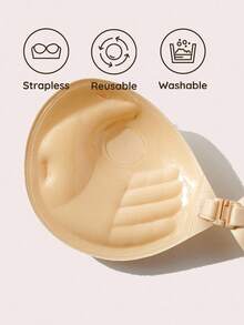 SHEIN Adhesive Bra 3CM Thickness, Small Chest Backless Strapless Dress Invisible Bra, Reusable Breast Augmentation Bra, Wedding - Multicolor - View 7