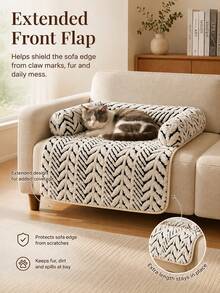 Cat & Dog Sofa Bed, Plush Pet Sofa Bed With Cushion, Indoor Cat & Puppy Anti-Slip Furniture Protector - Multicolor - View 5