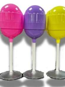 Paleta Pastel, color lila llamativo, incluye popote y base, contenedor para dulces, para que tu fiesta tenga un dulcero original, ideal para regalar en cualquier ocasión, mide 40 cm de altura por 13 cm de diámetro - Unitalla - Ver 2