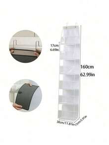 Bathroom Door Hanging Storage Bag, Multi-Purpose Door Back Organizer, Compartment Storage, Foldable Home Storage Bag, Wall-Mounted Multi-Layer Transparent Visible Storage Bag - Multicolor - View 13