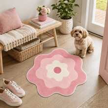 1pc 2026 New - Pink Gradient Floral Pattern Decorative Rug, Suitable For Bedroom, Living Room And Bathroom, Bedroom Decor, Room Decor, Small Rug, Blanket, Outdoor Mat, Garden Mat, Living Room Rug - Multicolor - View 4