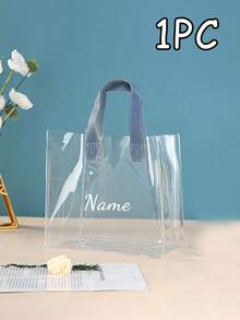 1pc Personalized Thick Transparent PVC Gift Bag (With Handle) - Reusable, Holiday Gift Bag, Plastic Floral Gift Bag, Suitable For Wedding Party, Bridal Shower, Wedding Gifts And Shopping, Suitable For Wedding, Birthday, Engagement - Multicolor - View 15