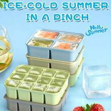 12 Cavity Silicone Ice Cube Mold, Rectangular Ice Tray With Lid, Easy Demoulding Ice Maker For Home Bar Restaurant, Ideal For Coffee Whiskey Drinks Party Camping Use - Green - View 5