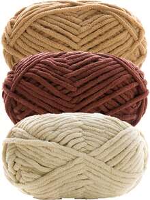 3pcs/(140-150g) Medium Thick Chenille Yarn Handmade Knitting And Crochet DIY Christmas Crafts Gifts Santa Claus Party Decorations Holiday Decor 100% Polyester Fiber Approx. 45g/Pc - Multicolor - View 24