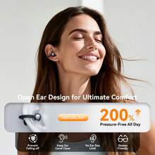 Tagry H37 Clip-On Open-Ear Bluetooth 5.4 Lightweight Comfortable Bone Conduction Earphones LED Digital Display IPX7 Waterproof Noise Cancelling Suitable For Sports Running Commuting And Glasses Wearers - View 9