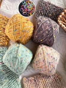 Rainbow Horse Mohair Blend Flat Yarn - "Starry Sky" Series, Suitable For Sweaters, Dolls And Bags DIY Knitting Materials, Yarn Knitted For Making Sweaters, Scarves, Bags And Other Handmade Crafts - Multicolor - View 5