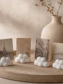 1/4pcs Cloud-Shaped Photo Frame Stand, Desktop Photo Frame Holder, Multi-Functional Display Stand, Suitable For Photos, Postcards, Business Cards And Memos, Home And Office Desktop Decoration. - A - View 3