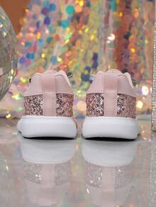 Infant Fashion Sports Shoes Outdoor Casual Versatile Sequin Flat Baby Walking Shoes Suitable For Girls - Pink - View 3