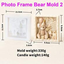 Zhonghui Mold 3D Teddy Bear Birthday Silicone Candle Mold, Cute Bear Gift Box Wax Mold, DIY Aromatherapy Candle Making Material, Handmade Home Decor Gift - Animal - View 8