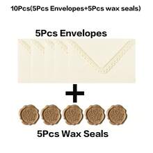 2/10/20pcs Lace Hollow Envelope Set With Self-Adhesive Wax Seal, High Quality Envelopes, Perfect For Wedding Party Invitations, Christmas Cards, Holiday Invitations - Cut-out Envelope Set - View 9