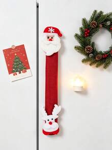 Christmas Style Refrigerator Handle Cover - Suitable For Various Appliances (Refrigerator, Microwave, Dishwasher); Ideal Choice For Indoor Christmas Decoration And Holiday Party Supplies; Washable Handle Cover, Create Festive Atmosphere - Multicolor - View 5