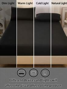 Camel Brushed Soft & Comfortable 3 PiecesBed Sheet Set - Black - View 9