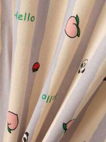 6 Sets Send 1 Set Random Baby Girl Pure Cotton Long Sleeve Long Pants Pajama Set, Cartoon Pattern Loungewear Set - Multicolor - View 7