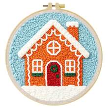 Christmas Theme Punch Needle Embroidery Kit, 1 Pack Cross Stitch Kits,DIY Embroidery Starter Kit For Adults & Beginners, DIY Needlepoint Kit With Embroidery Hoop Thread Needle For Craft Lover Birthday Christmas Gifts ,20*20cm/7.9*7.9in - Christmas Theme - View 13
