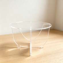 1pc Acrylic Assembled Display Mini Table, High-Definition Transparent Desktop Figurine Model Display Stand, Detachable Round Blind Box Toy Potted Plant Display Rack Support - Small Round Table - View 7