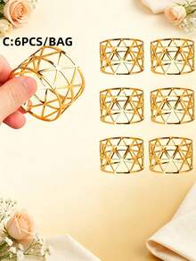 1pc/6pcs/12pcs Creative Napkin Rings, Decorative Napkin Holders For Birthday, Farmhouse, Wedding, Restaurant, Hotel, Valentine's Day, Banquet, Buffet Table Decor, Party Supplies, Home Kitchen Table Decoration - Multicolor - View 16