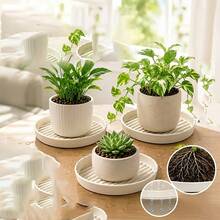 1pc Thickened Breathable Flower Pot Tray | Drainage Anti-Root Rot Flower Pot Bottom Tray | Indoor Balcony Universal Flower Pot Base | 2 Colors Available - 1pcs - View 2