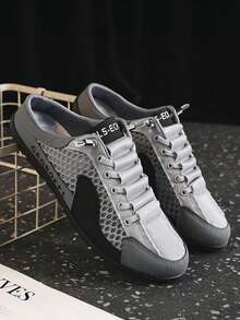 Zapatos casuales mule sin talón para caballeros, malla de alta ventilación evita sobrecalentamiento. Suela antideslizante y resistente, 3 colores disponibles. Ideal para paseos;ligeros y cóm - Gris - Ver 6