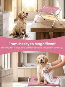 Pet Bathing Rack Mesh Bath Station, Foldable Metal Structure With Quick-Dry Surface And Straps, Suitable For Pet Bathing Care, Travel Grooming - Multicolor - View 10